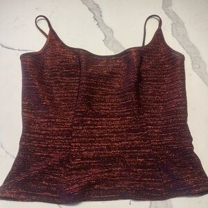 White House Black Market Black and Orange Camisole